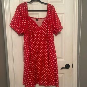 Red polka dot dress